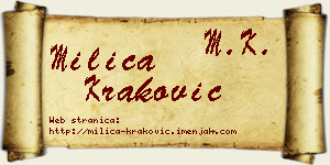 Milica Kraković vizit kartica